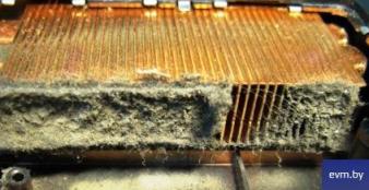 чистка ноутбука от пыли, пыль на радиаторе